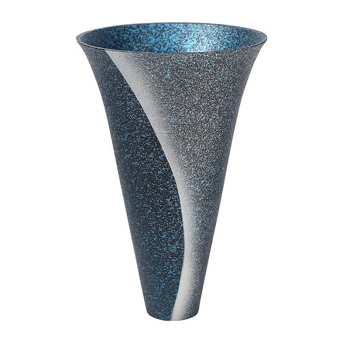 一文字池坊 花器 花瓶 立花 生花 金属製 開口 約25.5cm