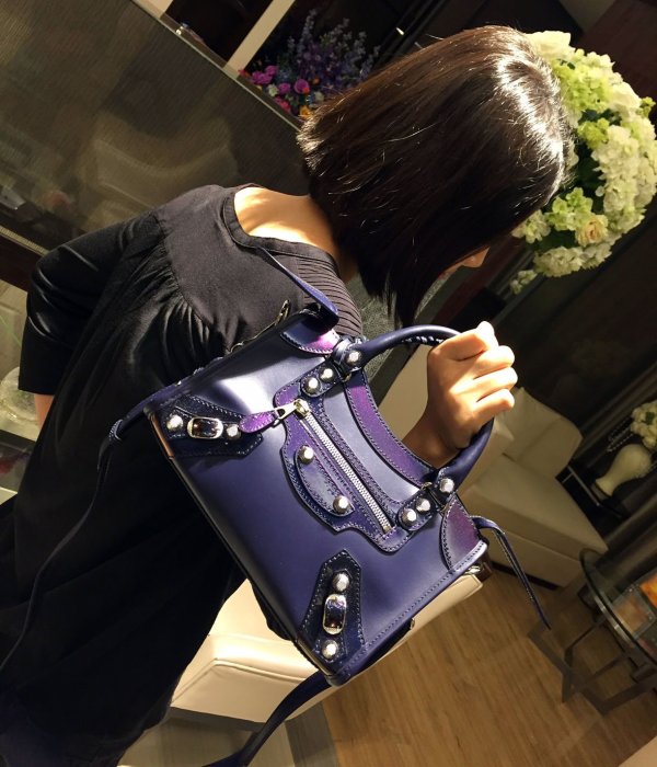 J&S 精品小舖 巴黎世家 Balenciaga 309544 Giant Mini City 迷你機車包 深藍 現貨