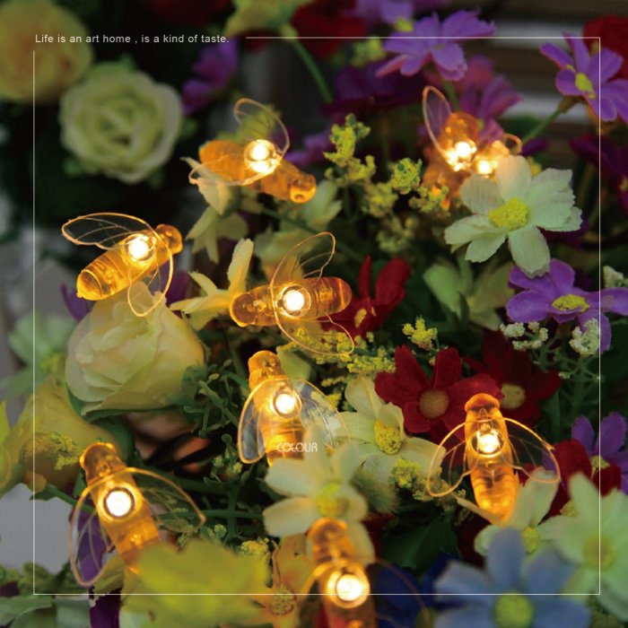 太陽能蜜蜂LED燈串 彩燈 閃燈 串燈 戶外庭院陽臺 花園樹燈 蜜蜂燈 庭院裝飾燈串 ※COLOUR 歐洲生活家居 ※