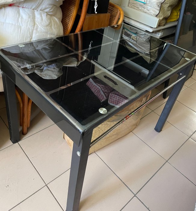 最信用的網拍~高上{二手}玻璃大茶几/餐桌/西餐桌/工作桌~~~2024