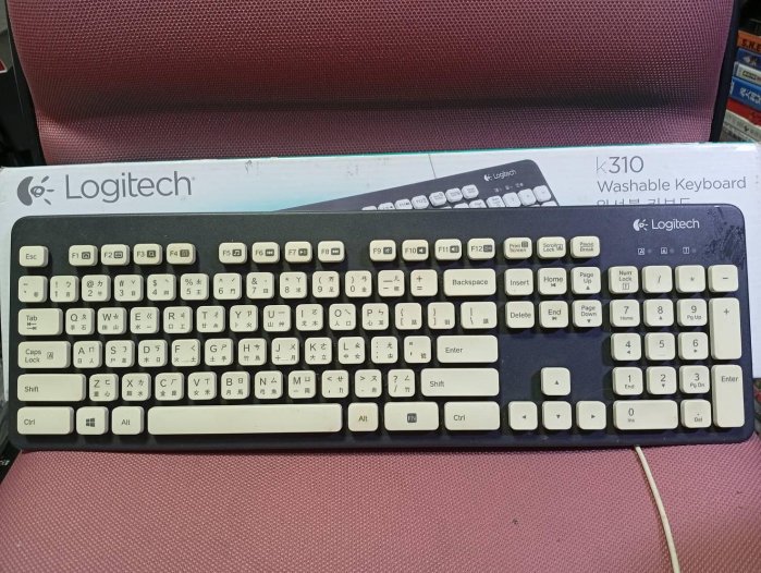 絕版良品 輕微泛黃 LOGITECH 羅技K310可水洗 USB鍵盤 雷射印刷 隨插即用 防水鍵盤