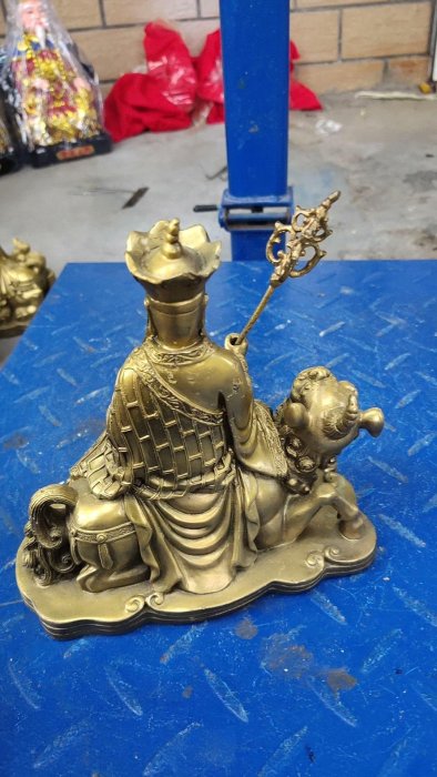 銅額　美術品 嚴選老臺灣手工銅雕藝術品，重3.4公斤漆金裝飾擺件推薦收藏銅器憶語