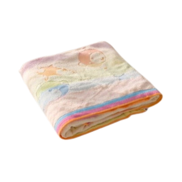 涼感紗升級．彩虹熊提花雙人毛巾被(單條/圖片色)｜溫濕調節・透氣親膚【台灣興隆毛巾製】免運