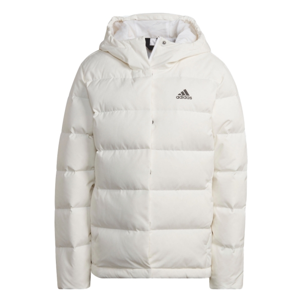下殺】Adidas 連帽外套女裝羽絨外套拉鍊口袋米白【運動世界】HG4887