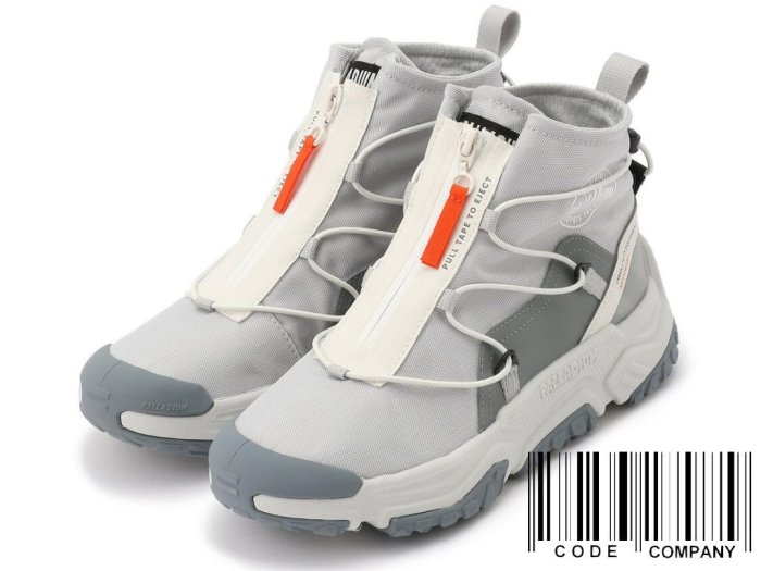 CodE= PALLADIUM OFF-GRID HI ZIP WP+ 防水輪胎潮鞋(灰)77169-069 軍靴