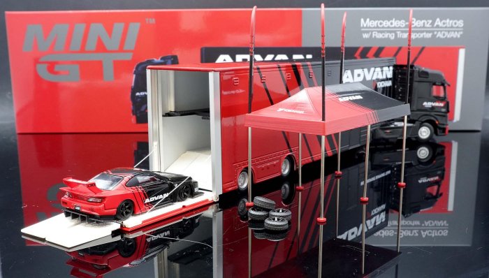 MASH 現貨特價Mini GT 1/64 Mercedes-Benz Actros Advan運輸車左駕#741