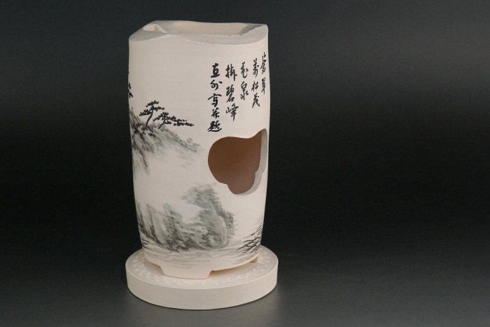 日本直送】雲林院寶山白泥三峰涼爐在銘原箱23cm高手作茶道器具和風雅器