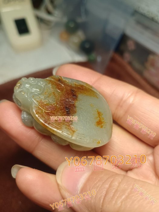 籽料和田玉紅皮龍龜真真實實的瑪麗艷紅皮，一眼就被迷住了，背面滿皮