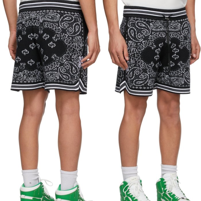 AMIRI ブラック Bandana B-Ball ショートパンツ ハーフパンツ 【公式通販】