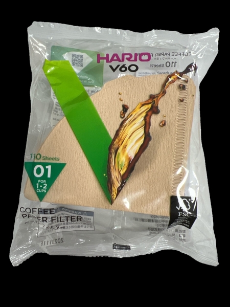 (HARIO VCF-01-110M)V60手沖式錐型無漂白濾紙110入【1-2人份】