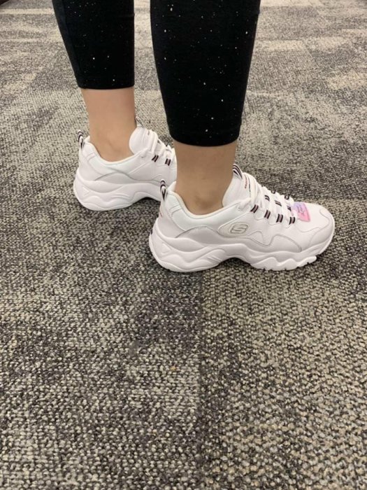 安安精品保證正品Skechers D Lites 白老爹鞋女鞋復古運動鞋