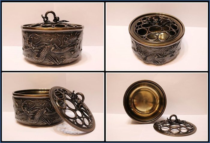 限定 （日展 巨匠 高岡銅器 大森孝志 蝋型鋳造・鋳銅製・唐獅子紋・文具