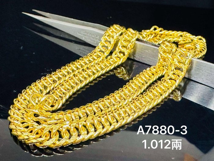 純黃金9999 扁平鱔魚金鍊。 重1.012兩。1.6呎長.寬約0.5公分 #商品99新。未配戴過A7880-3