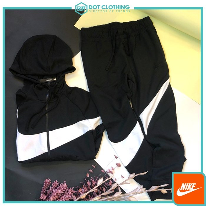 DOT聚點Nike Big Swoosh 黑白大勾勾大學T 長褲棉褲AR3089-012 AR3087