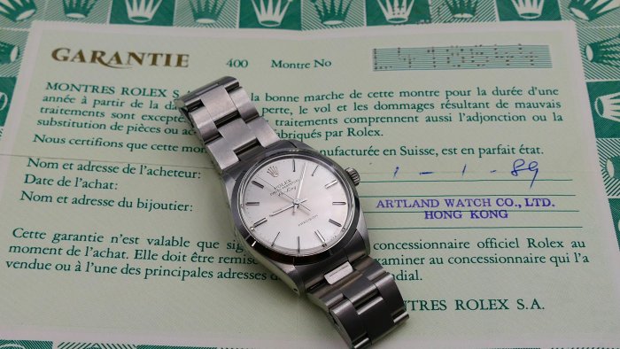 【美好時光】1989年份ROLEX勞力士5500自動上鏈Air KING有原始保單 ( 1601 1500 14000等參考)