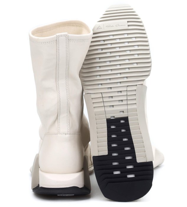 CodE= ADIDAS X RICK OWENS LEVEL RUNNER HIGH 皮革慢跑鞋(白