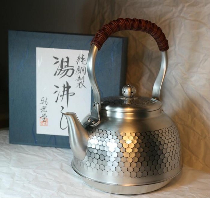 SHINKO~日本製造~新光堂~BC7SNP~純銅~純錫包覆電鍍~鎚目湯沸~2300ml~燒