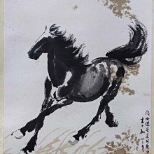 嚴選徐悲鴻奔馬圖木版水印字畫，60至70年代佳作綾裱紙本裝裱收藏品奔馬