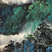張大千  山水圖 Z129【張大千】潑墨山水，六尺橫幅純手繪作品尺寸約178x70cm左右未裝裱
