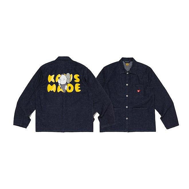 Human made x KAWS MADE DENIM COVERALL JACKET 牛仔夾克外套。太陽選