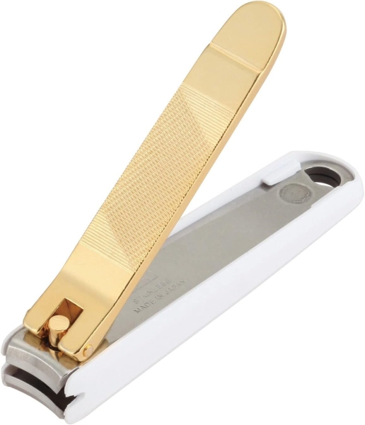 asdfkitty*日本製貝印金邊彩繪彎口指甲剪/指甲刀/指甲鉗-S-顏色隨機