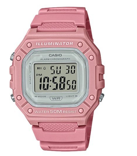 【萬錶行】 CASIO 色彩繽紛 機能性運動電子錶 W-218HC-4A