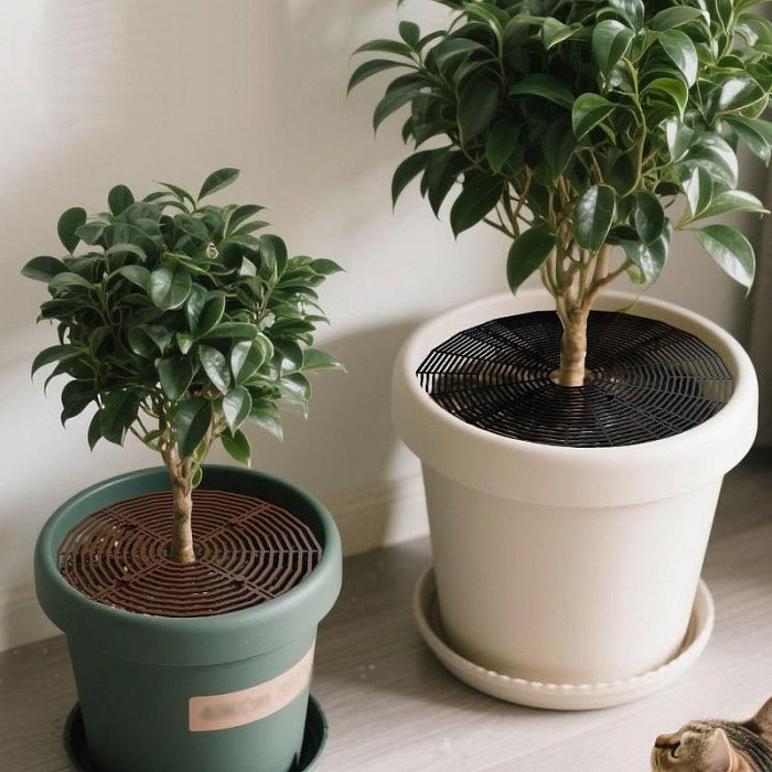 【珍愛頌】N151 可剪裁 花盆護土蓋 護土欄 固定土 鏤空固土蓋 防倒出土 固土網 花盆保護蓋 防貓抓 保護網罩