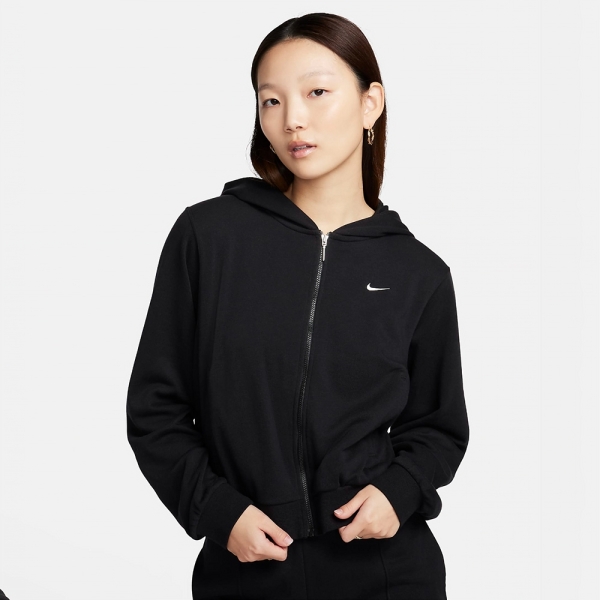 NIKE AS W NSW NK CHLL FT FZ HDY 黑 短版 拉鍊連帽外套 女 休閒 穿搭 長袖 FN2420-010