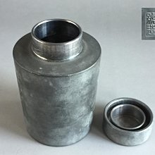 乾茂號造 錫製 茶入 煎茶道具 茶筒 本齋】一元起標每週三結標~~日本煎茶道具『乾茂號造』錫茶入茶筒茶倉