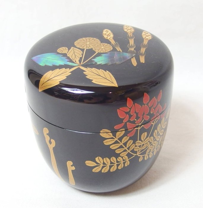 希少】一后一兆作 漆芸 紫舟 棗 螺鈿 共箱 共布 漆芸 一后一兆作 蒔絵
