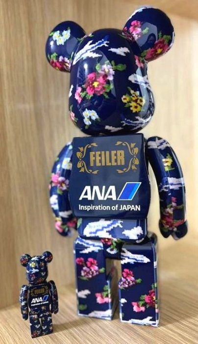 BLACK全新ANA x FEILER x BE@RBRICK庫柏力克熊100%+400%全日空
