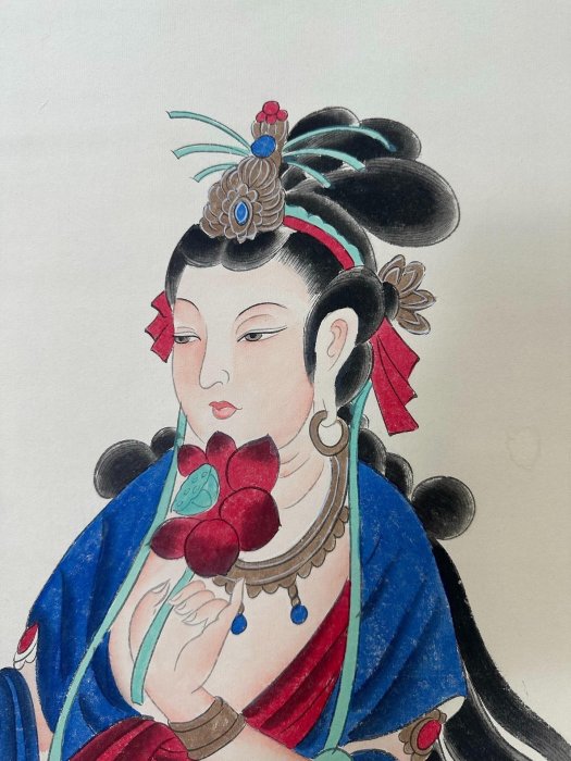 中国古美術・四尺仕女掛軸・国画・張大千印款・書道品・茶道・賞物・珍品画・肉筆 中国古美術・四尺仕女掛軸・国画・張大千印款・書道品・茶道・賞物