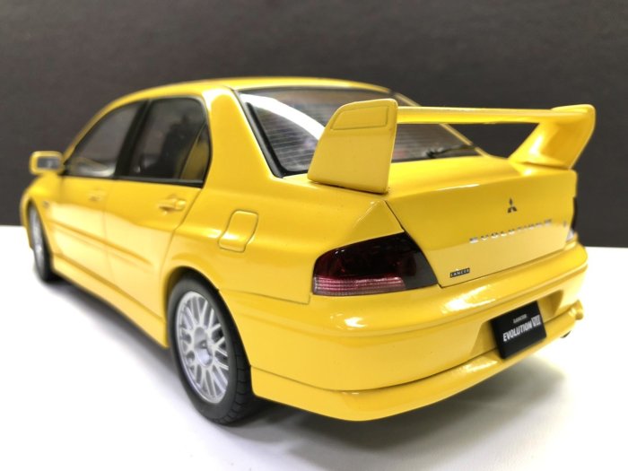 JP.com】絕版Autoart 1/18 Mitsubishi Lancer Evo VII 黃色(中古