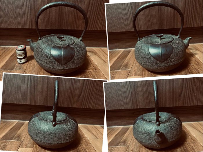 【蔵出/南部名人砂子澤三郎秀仙造/和硬鉄岩肌地紋平丸宝珠形鉄瓶/058S 秀仙（砂子澤三郎）作經典葉紋鑄鐵壺已故名釜師物件特別推薦| Yahoo拍賣