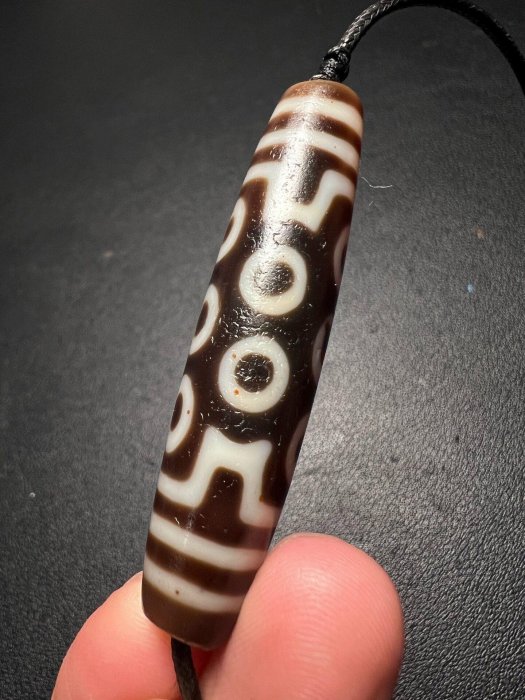 老盧特殊十一眼天珠尺寸：13*57.9mm 舊藏古董古玩二手【俗人堂】-1051