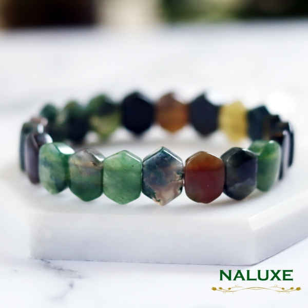 水晶【Naluxe】海洋碧玉菱形開運手排(來自大海的幸運之石