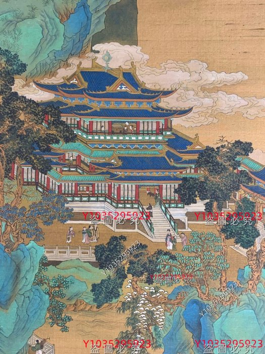 仇英（1505-1552），仙山樓閣圖，明代畫家，與沈周、文徵明、唐寅并稱
