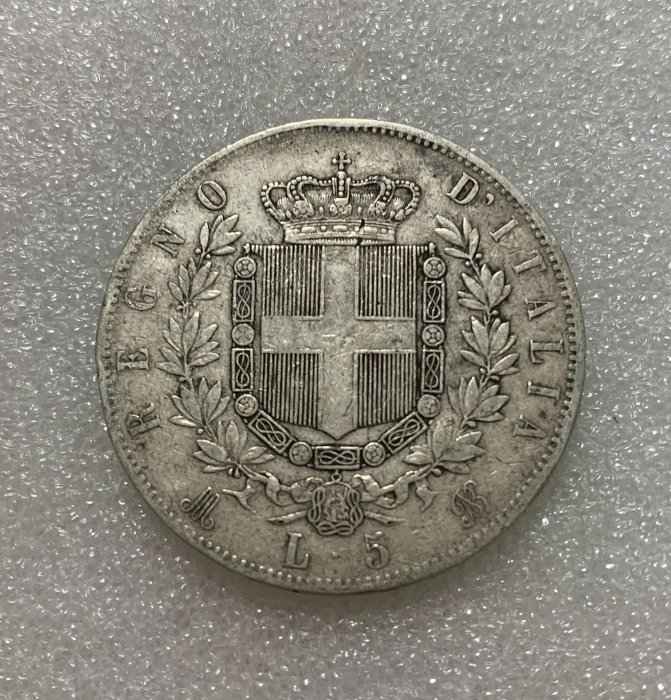 1874年意大利5里拉銀幣伊曼紐爾二世Issuer Italy King Vittorio