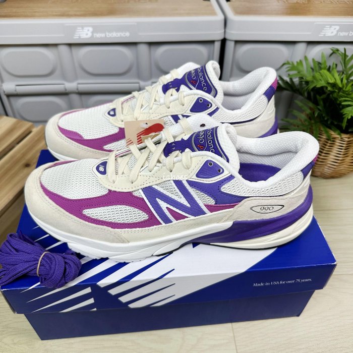 現貨iShoes正品New Balance 990 男鞋v6 美製米白紫大谷翔平復古鞋