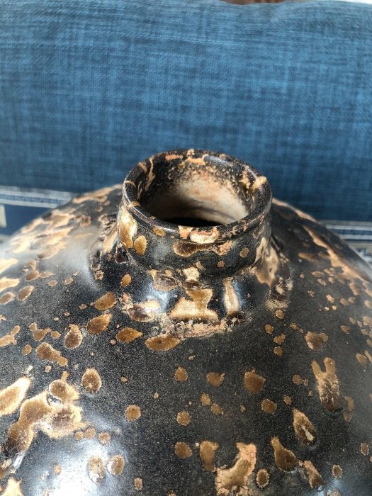 南宋吉州窯玳瑁釉大梅瓶嚴選珍品高36cm 整體完整器物碩大黑褐金黃釉色