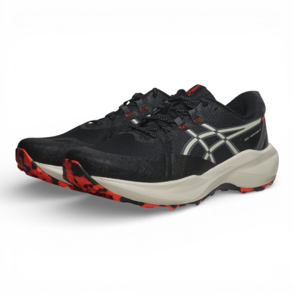 ASICS 慢跑鞋 GEL-VENTURE 11 黑米白 4E寬楦 越野鞋 男 1011C161001