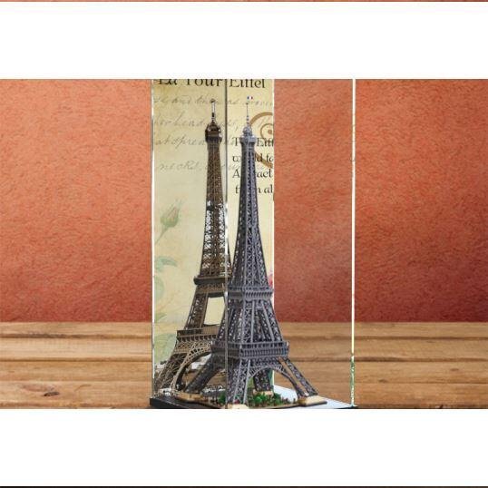 適用 樂高10307埃菲爾鐵塔展示盒合金玻琍燈光壓克力防塵罩收納盒威