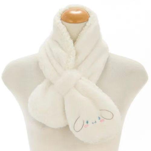 ＊日式雜貨館＊ 日本正版 三麗鷗 保暖圍巾 圍巾 兒童圍巾 三麗鷗圍巾 絨毛圍巾 庫洛米 大耳狗 怕洽狗 凱蒂貓 交叉圍巾 現貨