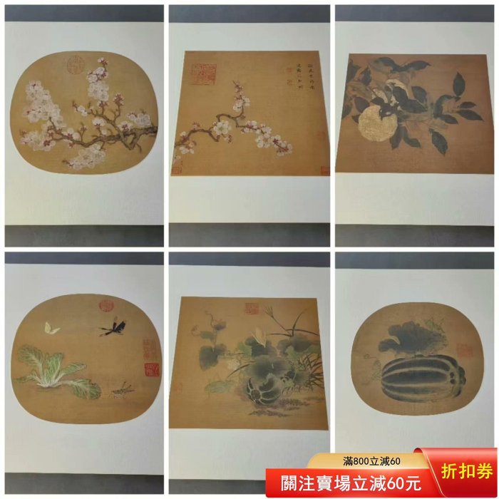 宋畫花卉草蟲選集11張國立博物館藏品二玄社復制品開本: 42*41.5c 二手