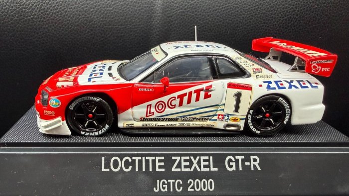 LOCTITE ZEXEL EBBRO Nissan GTR R34 JGTC 2000 賽車模型紅白配色合金