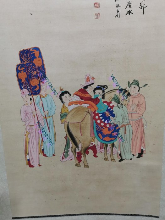 N-76 張大千，紙馬圖84x49 | Yahoo拍賣