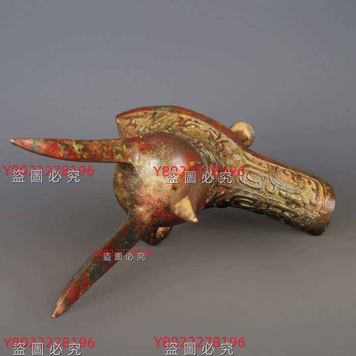 西周_青銅鳳鳥紋爵杯重1500克，長21厘米，高29厘米舊藏收藏古玩【老王
