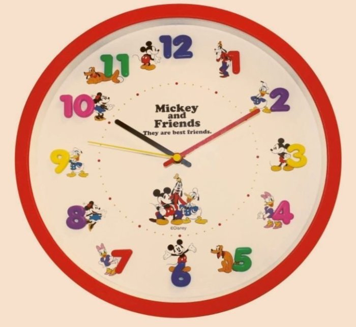 鼎飛臻坊 迪士尼 米奇 唐老鴨 與好友 連續秒針 靜音 立體 時鐘 掛鐘 日本正版