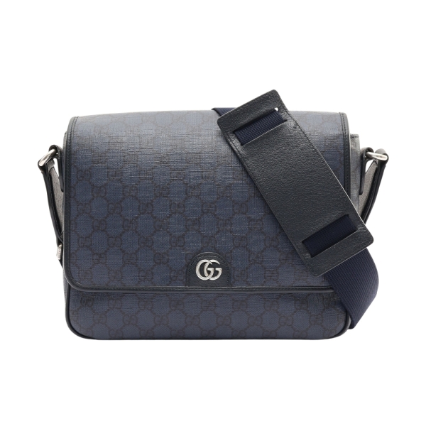 GUCCI 古馳 Ophidia GG Supreme Messenger 肩背包 海軍藍 帆布 761741 【二手名牌BRAND OFF】