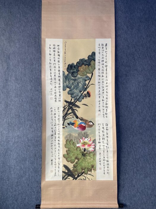 TD003 畫家：江寒汀四尺中堂畫花鳥畫手繪畫畫工精細。材質：宣紙2 加